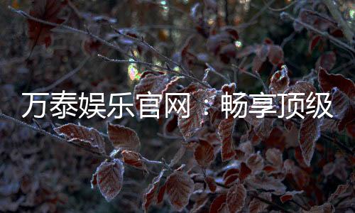 万泰娱乐官网:畅享顶级棋牌电游的尊贵体验