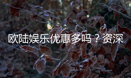 欧陆娱乐优惠多吗?资深玩家揭秘真实福利体验